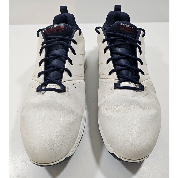 Sketchers Go Golf~Mens Size 10~White GoGa MAX Waterproof Gripflex Leather Shoes - Picture 8 of 14